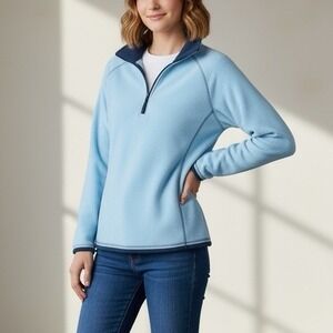 Mountain Warehouse Womens Montana 1/4 Zip Fleece Blue Sweater Jacket 10